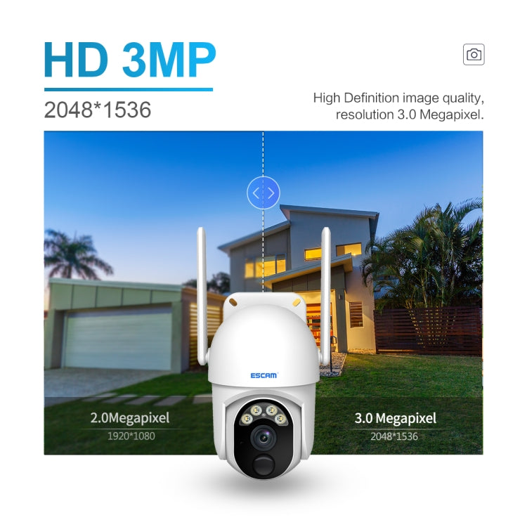 ESCAM QF103 3MP Cloud Storage PT WIFI PIR Alarm IP Camera with Solar Panel Battery Support Full Color Night Vision & Two Way Audio, QF103 ESCAM QF103 3MP Cloud Storage PT WIFI PIR Alarm IP Camera with Solar Panel Battery Support Full Color Night Vision & Two Way Audio, QF103